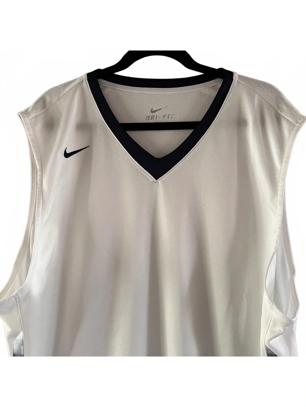 90s Vintage Nike Team XXL White Basketball Jersey with Black Trim